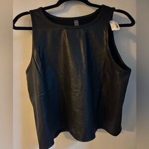Hyba (Reitmans) faux leather-look cropped tank